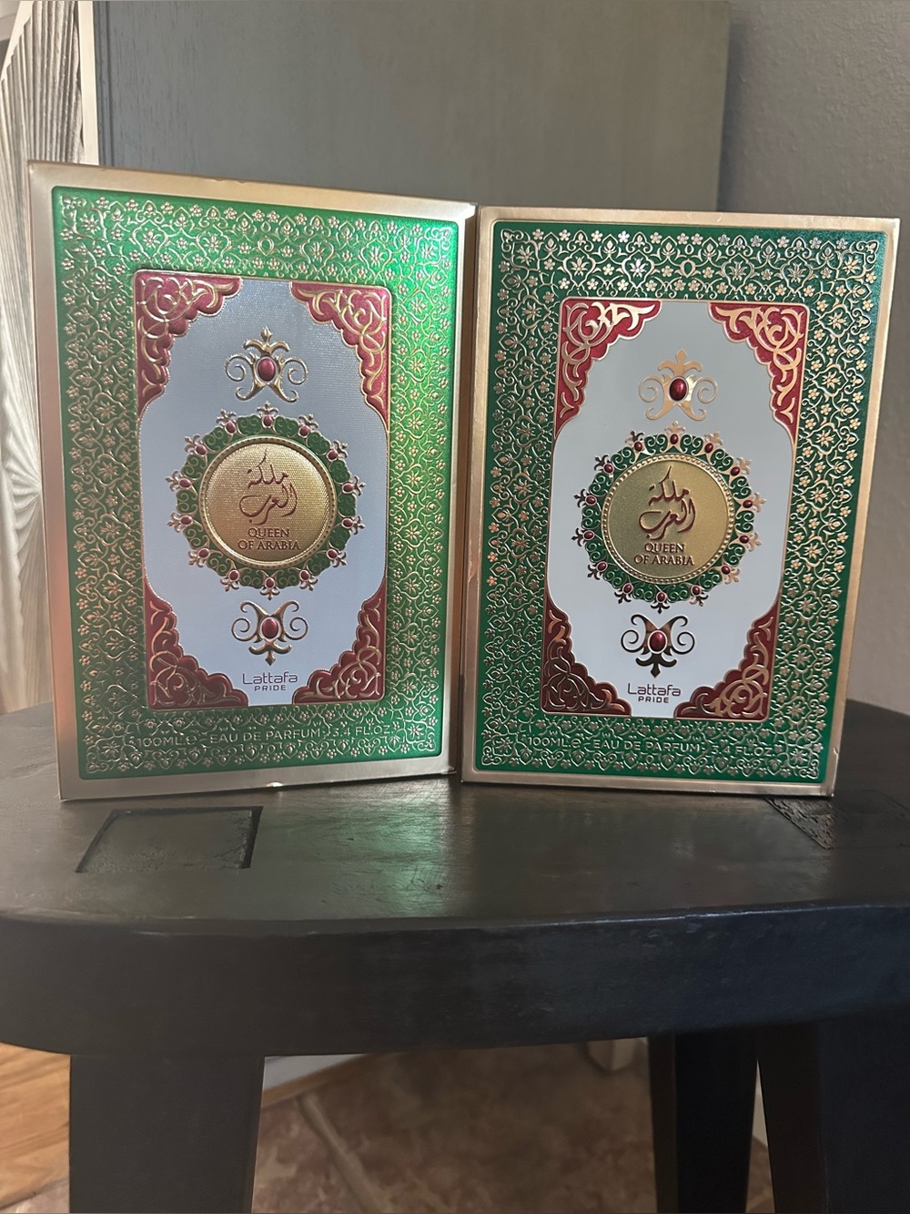 New Lattafa Queen of Arabia edp in box with 4 deluxe travel sample sprays